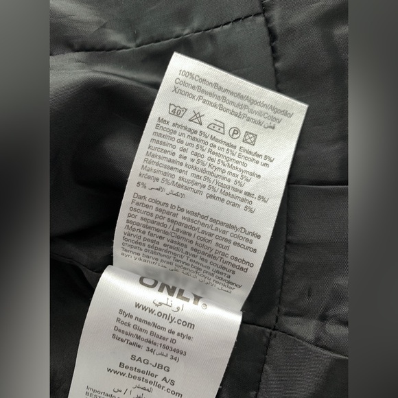 ❗️CLEAROUT❗️ LIKE-NEW! ONLY VINTAGE coated denim puff sleeve ROCK GLAM BLAZER - Picture 8 of 8